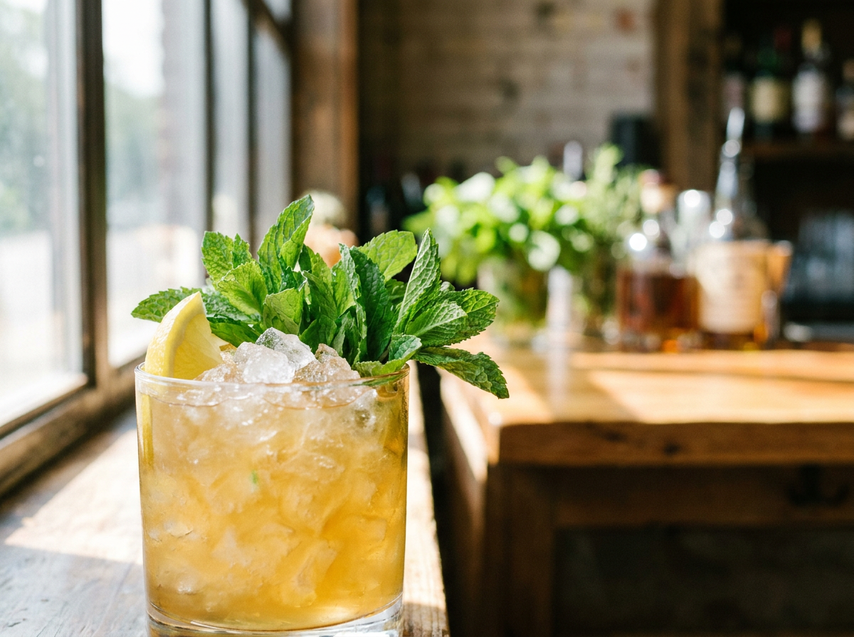 White Negroni, cocktail blond servi sur glace avec un zeste d'orange