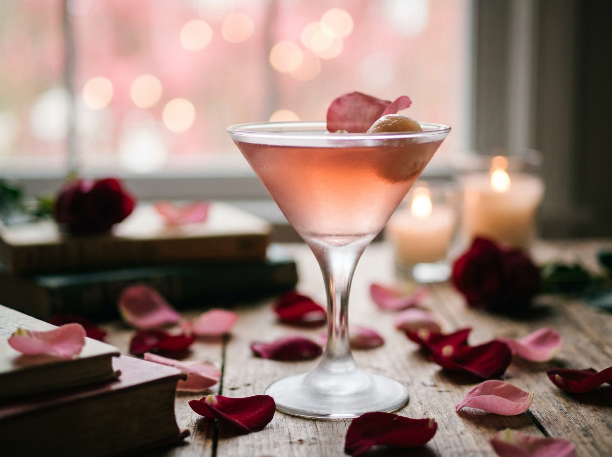 Cocktail d'Halloween noir à la pomme et au whisky dans une coupe, ambiance sombre