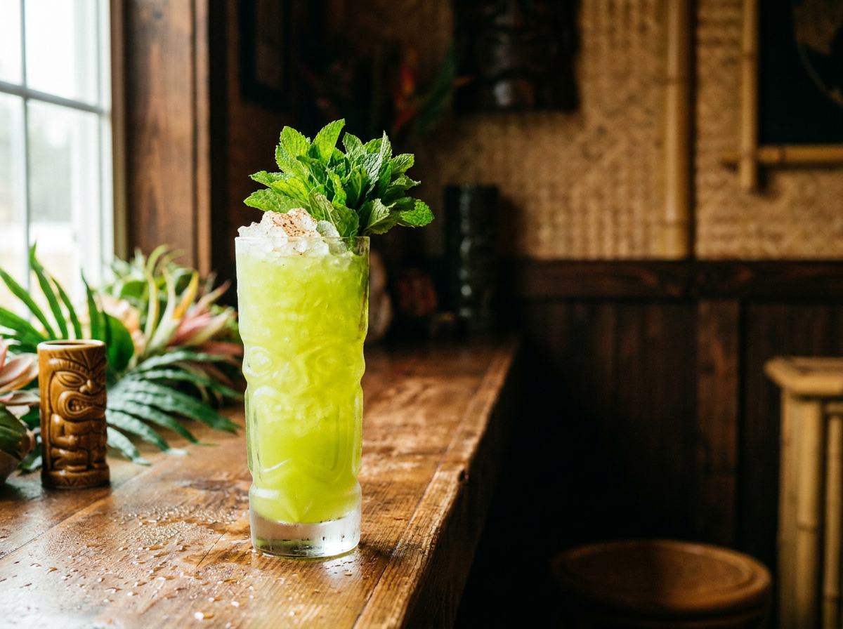 Chartreuse Swizzle : le tiki vert électrique à la liqueur des moines