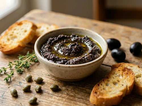 La tapenade provençale : noire et verte, au mortier ou au robot