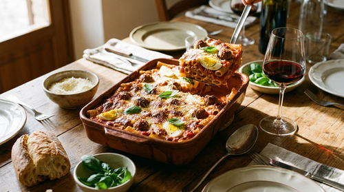 Pasta al forno : la recette des pâtes au four à l'italienne, à la sauce tomate, à la mozzarella et aux boulettes