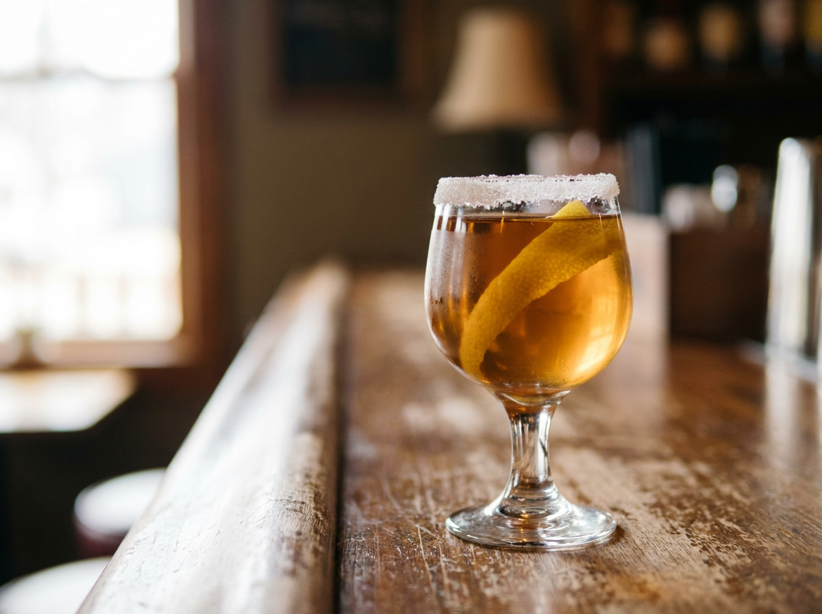Le Brandy Crusta : l'ancêtre du sidecar, croûte de sucre et zeste en spirale