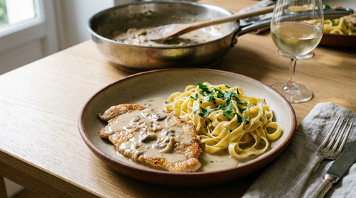 Escalope de dinde à la crème : la recette facile aux champignons