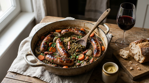 Saucisses aux lentilles : la recette traditionnelle mijotée