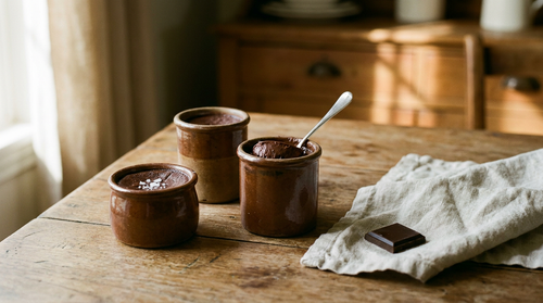 Pots de crème au chocolat : le beurre de cacao fait prendre la crème, il faut deux fois moins de jaunes