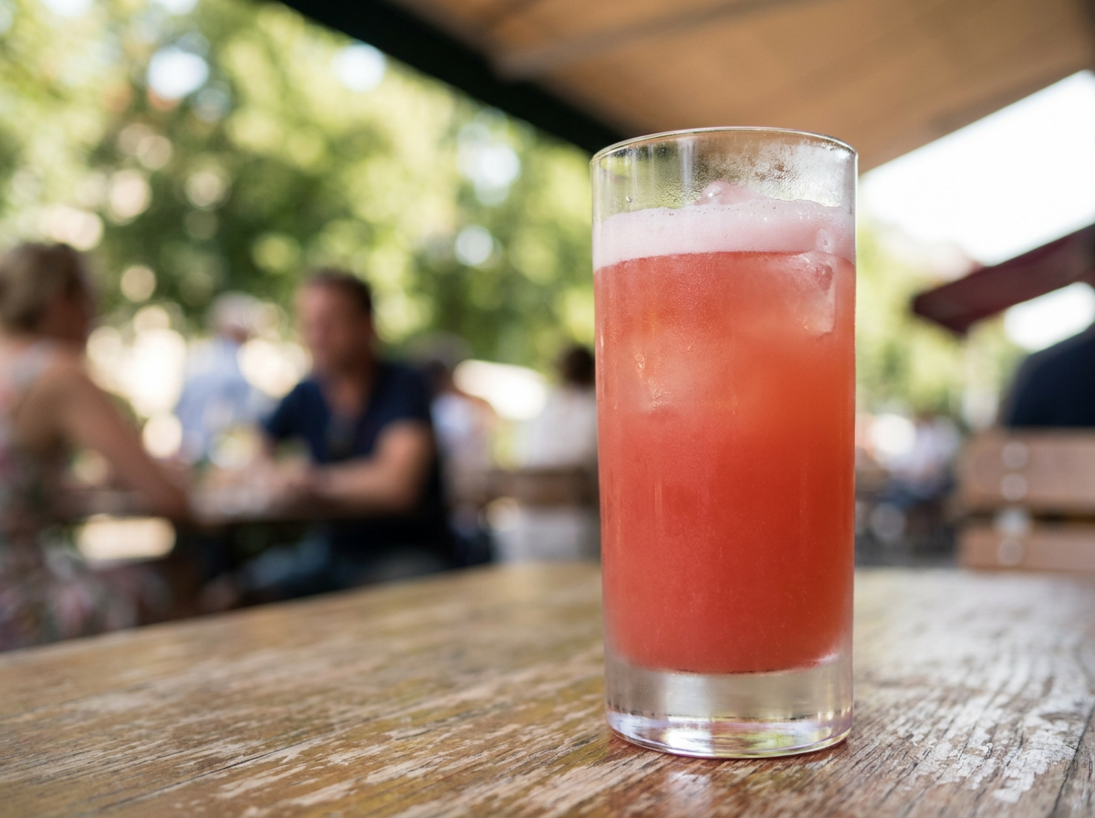 Panaché : demi de bière blonde et limonade, doré et mousseux