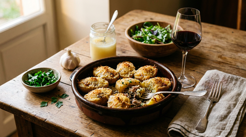 Pommes de terre farcies au confit de canard : la recette périgourdine du lendemain de confit