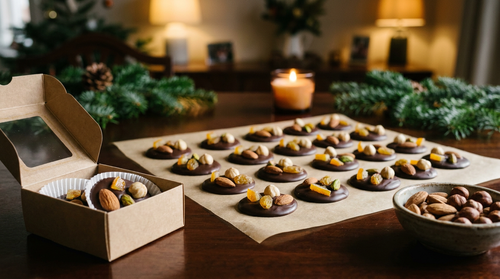 Mendiants au chocolat : la recette de Noël, fruits secs et chocolat tempéré