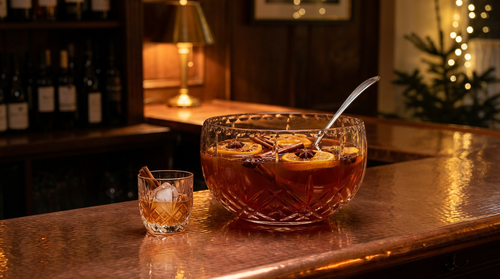 Punch de Noël sans alcool pour 10 : jus de raisin, agrumes rôtis et épices