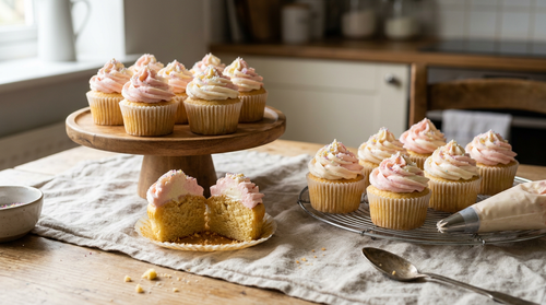 Cupcakes : la recette vanille, glaçage à la crème au beurre