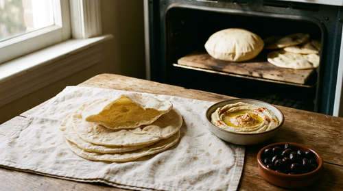 Pain libanais maison, le khobz : la recette du pain plat fin qui gonfle en poche
