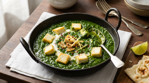 Palak paneer : les épinards passent à l'eau glacée, sinon le plat vire au kaki
