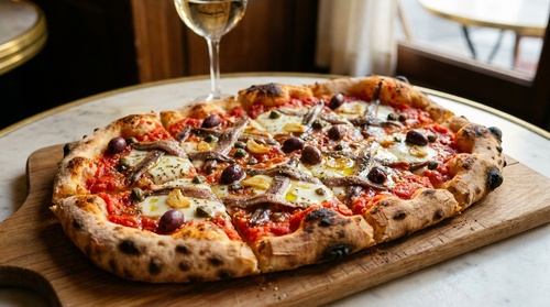 Pinsa aux anchois, câpres et olives : la recette romaine, la napoletana de Rome