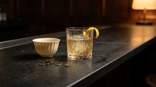 Cocktail du Nouvel An chinois : thé vert torréfié, gin et agrumes