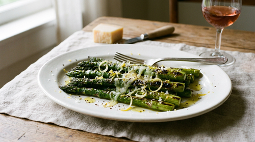 Asperges vertes rôties au parmesan : la recette