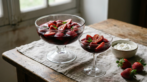 Fraises au vin rouge : la recette bordelaise des fraises au vin, au sucre et au poivre