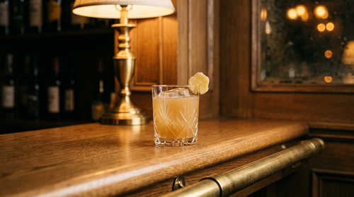 Penicillin sans alcool : gingembre, miel et citron dans un verre