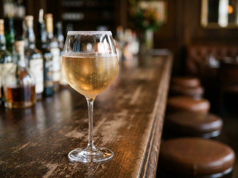 Le Chicago Cocktail : cognac, bulles de champagne et bord sucré