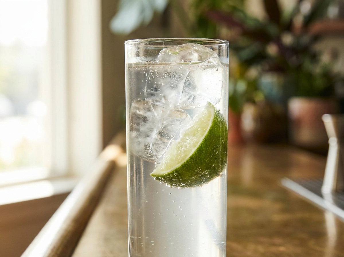 Gin Rickey, cocktail pétillant au gin et citron vert servi en highball sur glace