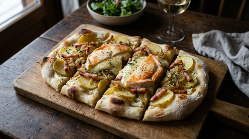 Pinsa tartiflette au reblochon, lardons et pommes de terre : la recette d'hiver