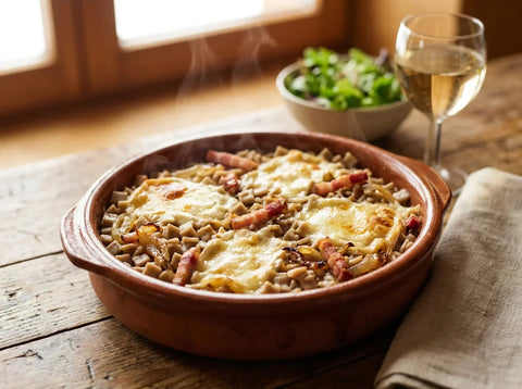 Croziflette savoyarde aux crozets et reblochon fondu doré avec lardons