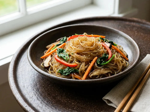 Japchae, nouilles de patate douce coréennes : recette