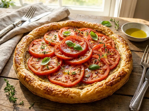 Tarte fine à la tomate et à la moutarde : la recette facile