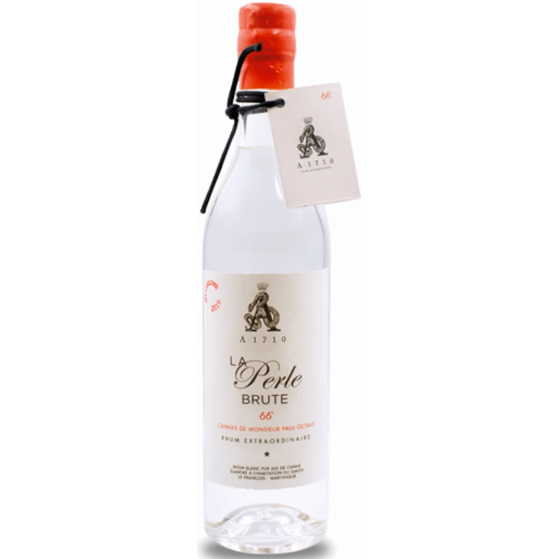 Bouteille de rhum blanc agricole de la Martinique de chez A1710 cuvée la perle brute en 70cl