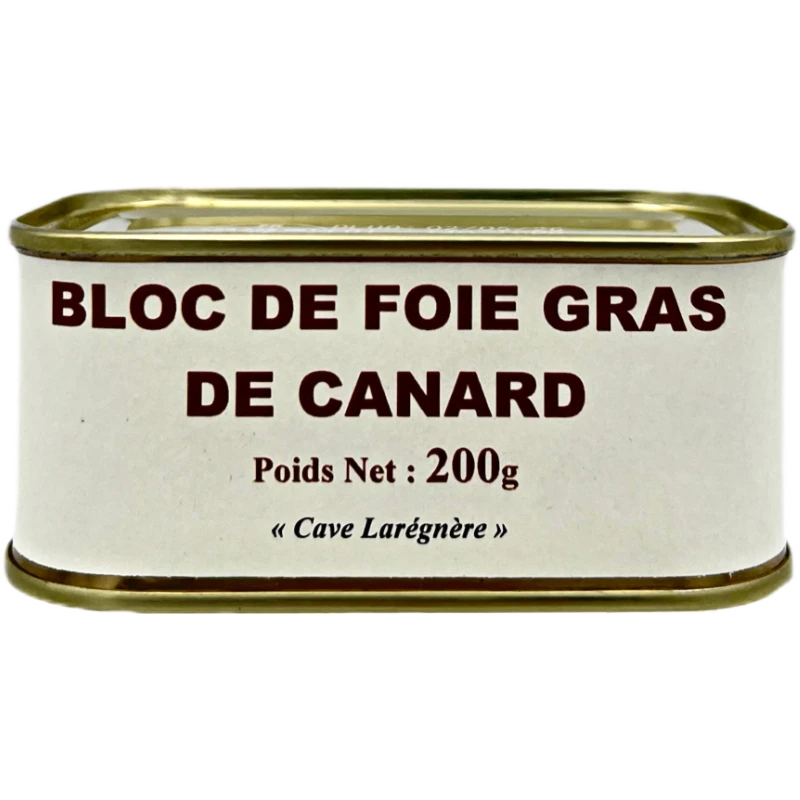 Bloc de Foie Gras de Canard de la Sélection de la Cave Larégnère 200gr