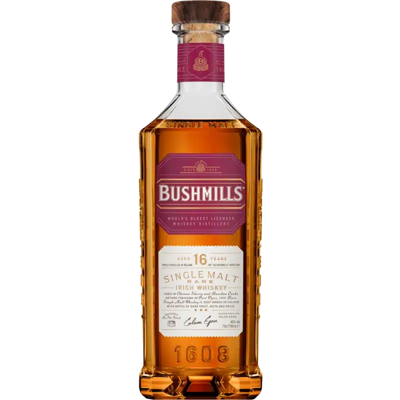 Bushmills 16 Ans Single Malt 70cl – Whiskey Irlandais affiné en fûts de porto