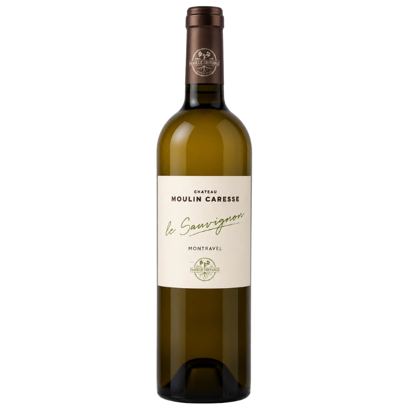 Bouteille du Château Moulin Caresse Cuvée Le Sauvignon Bergerac Blanc Sec 75cl