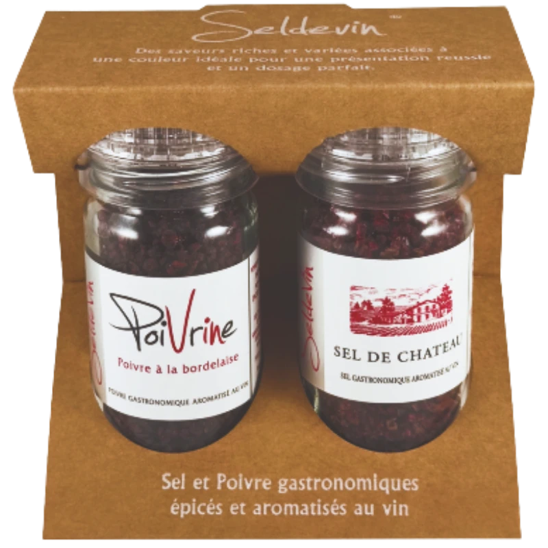 Coffret de Sel de Château et de Poivrine en moulin