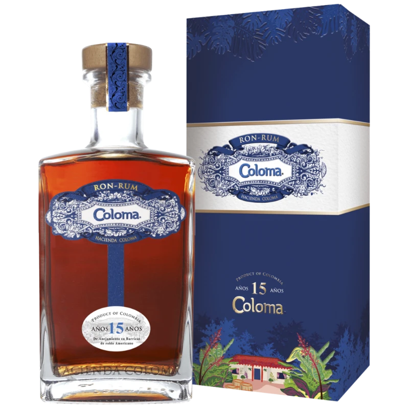 Bouteille de rhum vieux de Colombie de chez Coloma en 15 ans 70cl