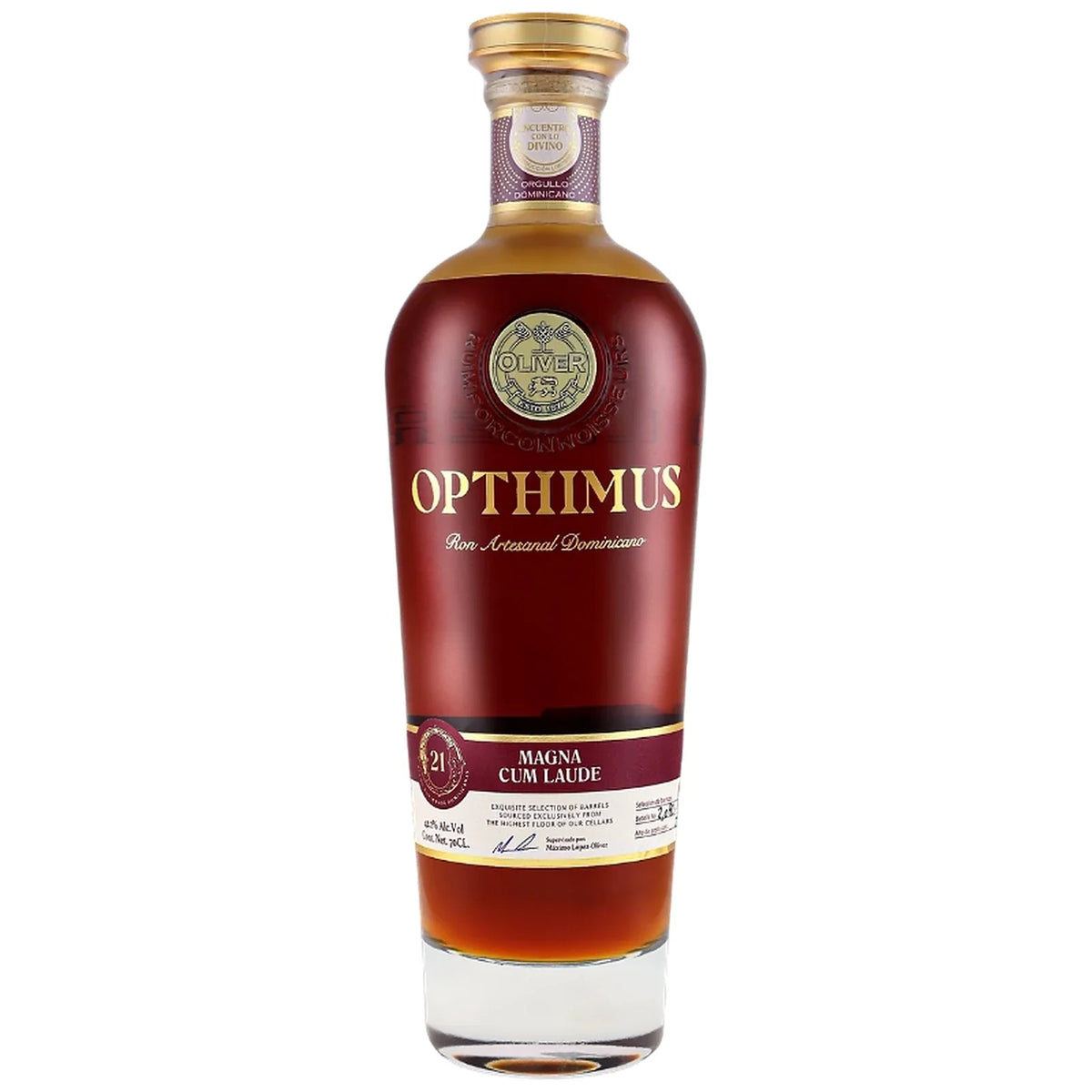 Bouteille de rhum Opthimus 21 ans Solera, République dominicaine