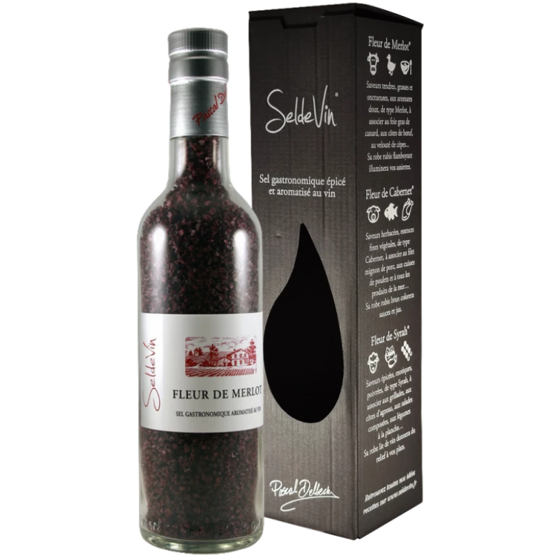 Fleur de Merlot 350gr en Bouteille en Verre dans son coffret carton