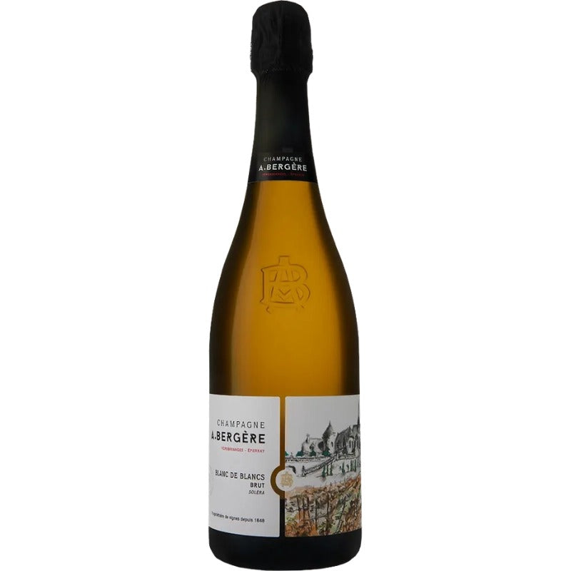 Bouteille de champagne A. Bergère Blanc de Blancs Brut Soléra