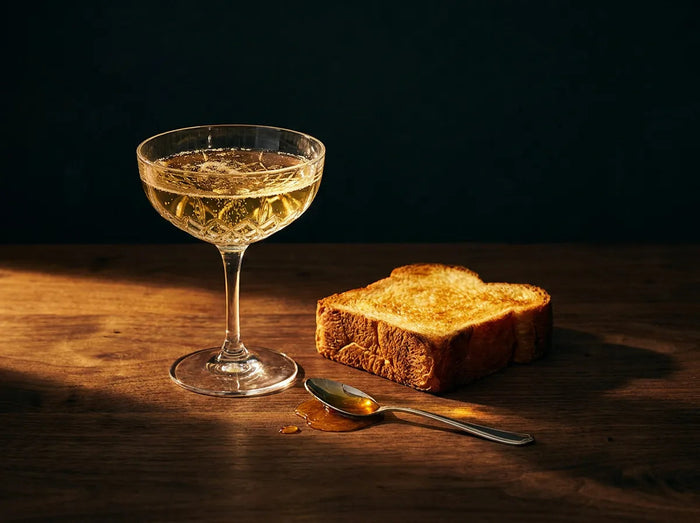 Coupe de champagne demi-sec, brioche et miel