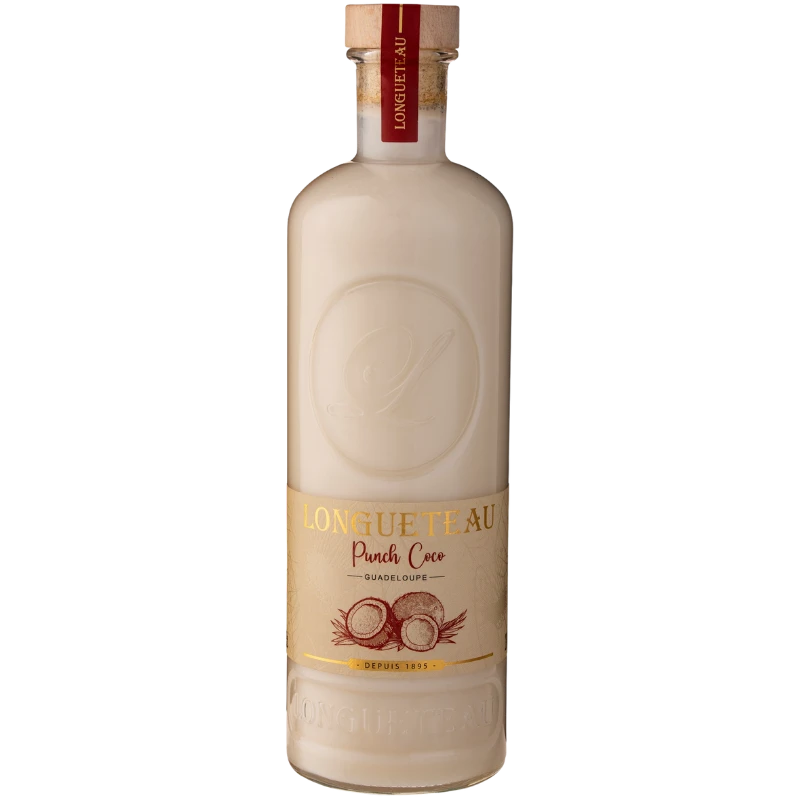 Bouteille de Punch au Rhum Coco de la Maison Longueteau en Guadeloupe 100cl