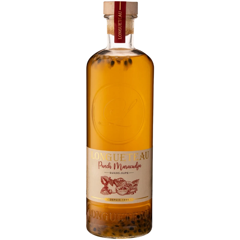 Bouteille de Punch au Rhum au Maracudja de la Maison Longueteau en Guadeloupe 70cl