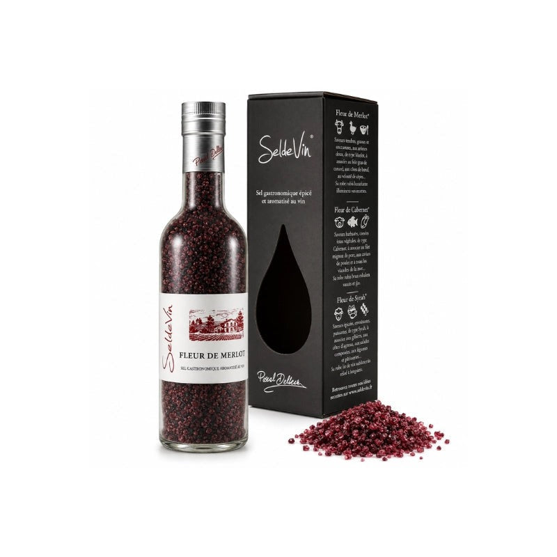 Bouteille de Fleur de Merlot, sel au vin 350 g
