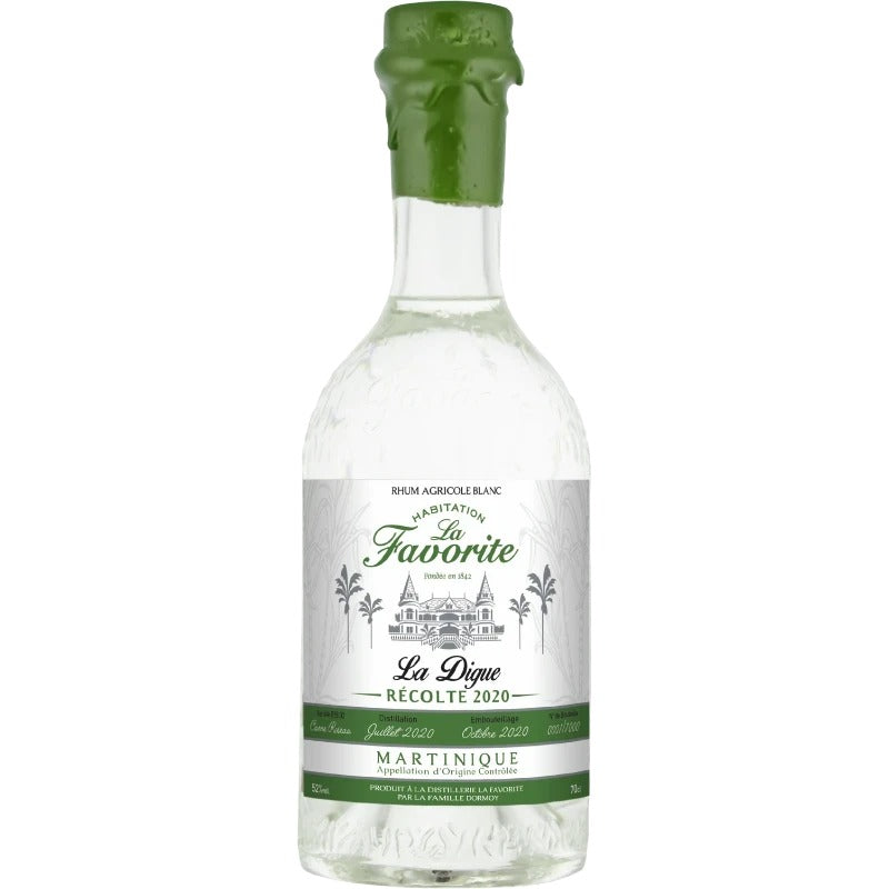 Bouteille de rhum blanc agricole La Favorite La Digue 2020, Martinique