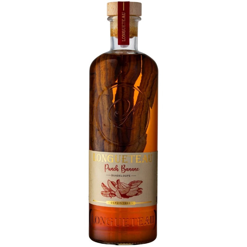 Bouteille de punch au rhum Longueteau banane, Guadeloupe