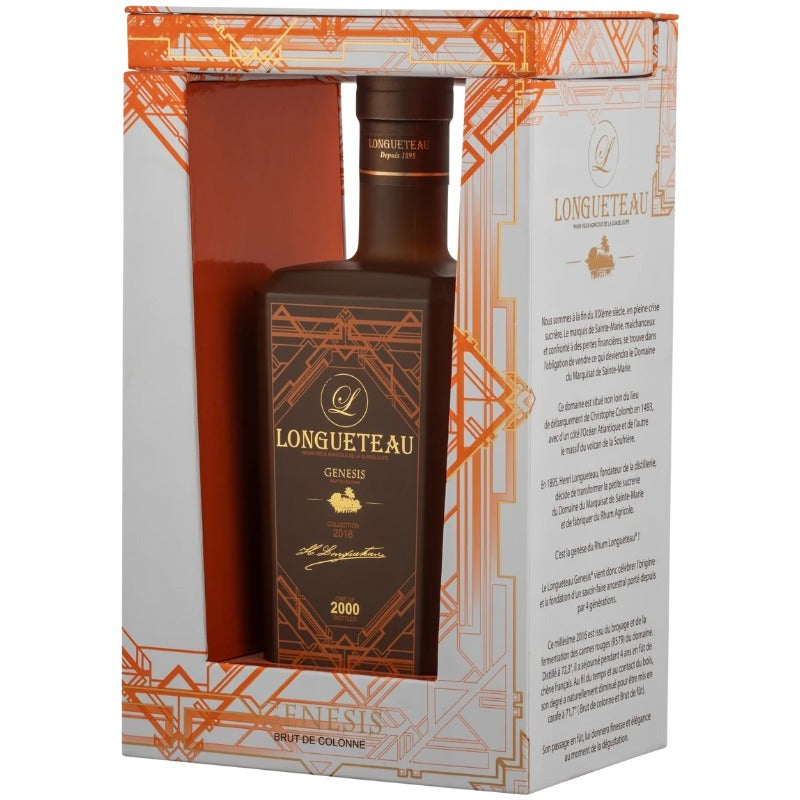 Bouteille de rhum vieux agricole Longueteau Genesis, Guadeloupe