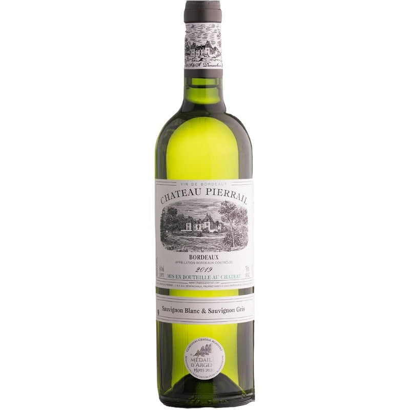 Bouteille du Château Pierrail, Bordeaux blanc sec