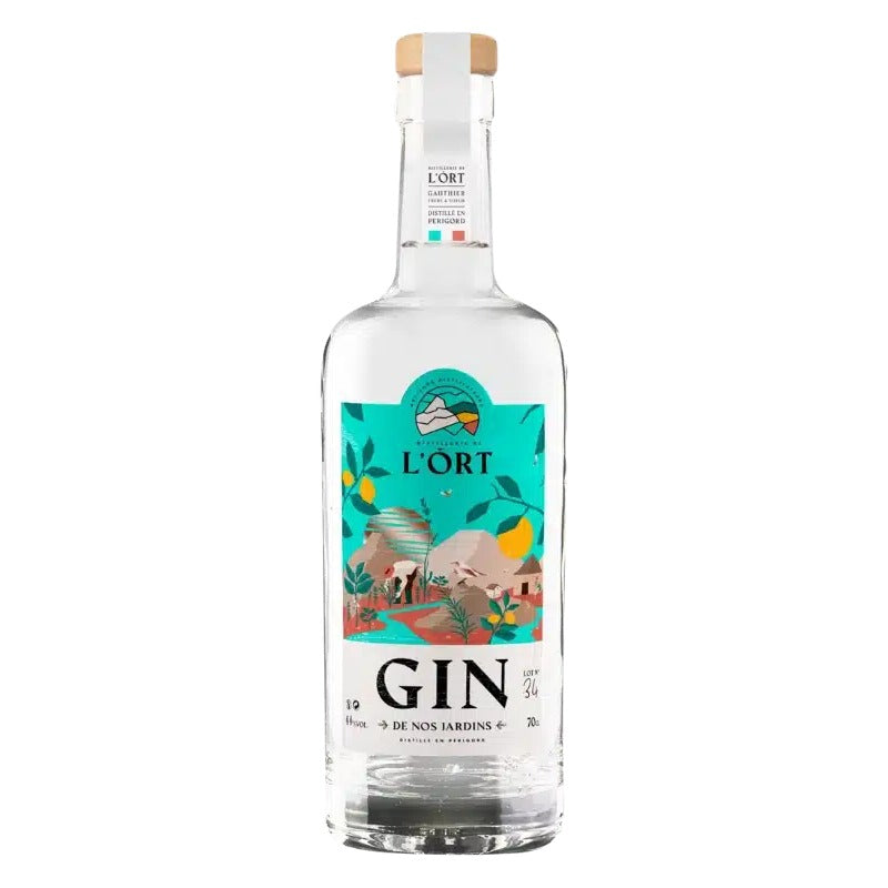 Bouteille de gin de la Distillerie de l'Ort, Gin de nos Jardins
