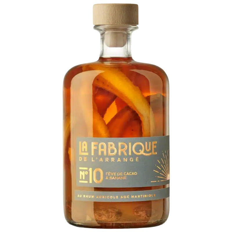 Bouteille de rhum arrangé La Fabrique N°10 fève de cacao et banane