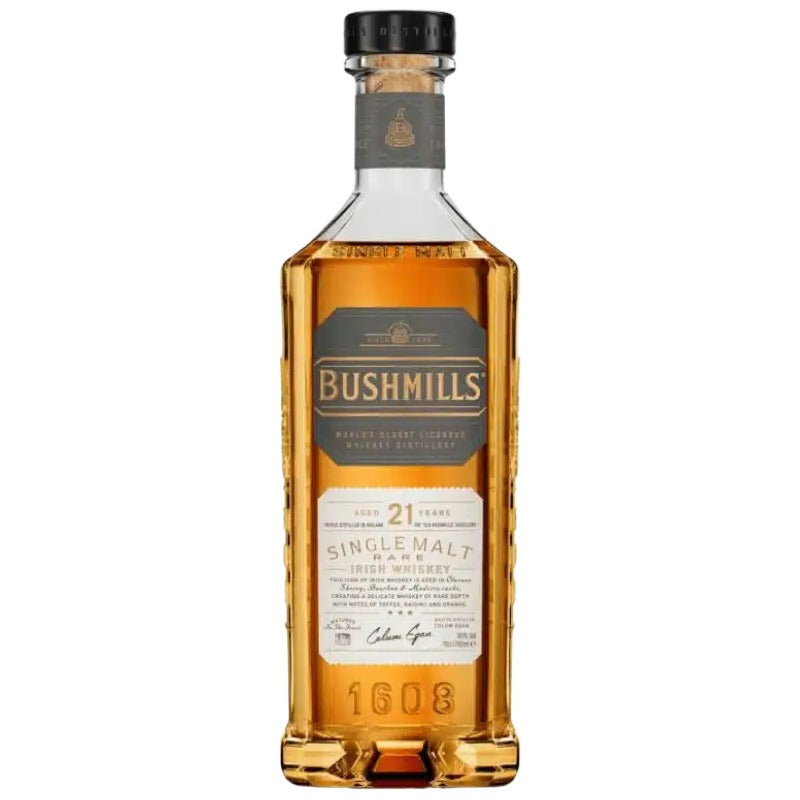 Bouteille de whiskey irlandais Bushmills 21 ans Single Malt, 70 cl