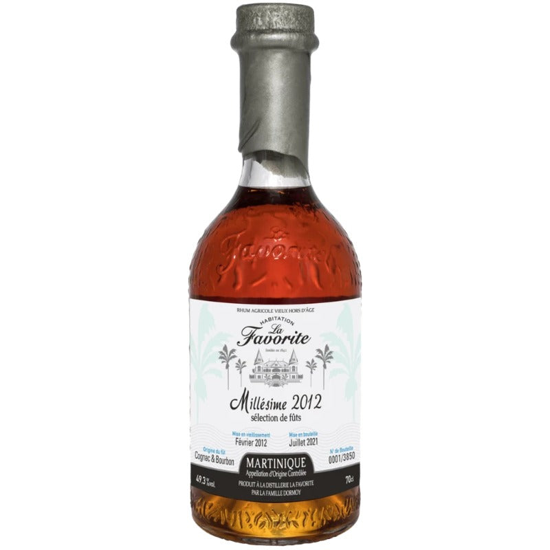 Bouteille de rhum La Favorite millésime 2012, 9 ans